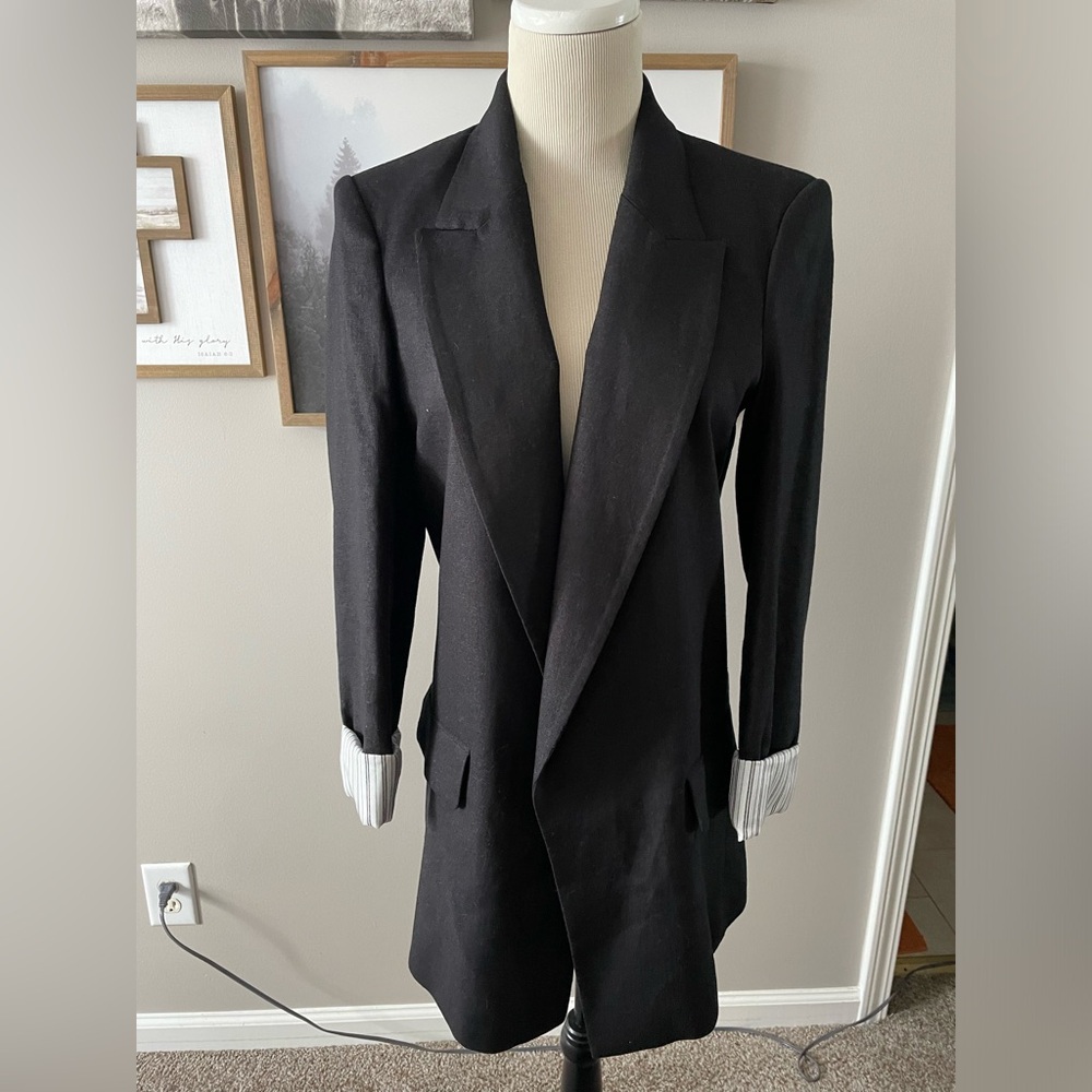 Black linen blazer xs Zara